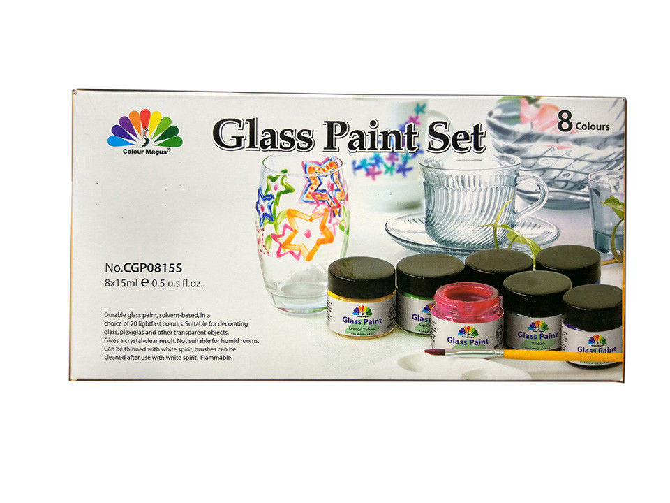 Ungiftige Kunst-Malerei färbt 8 PC-Glasfarben-gesetzte helle schnelle Farben 8X15ml 20