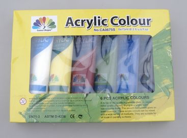 6 Acrylfarben-Rohr-Acrylfarben-Starter-Farbsatz X 75ml für Holz/Papier/Glas